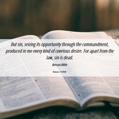 Picture 06 - Romans 7:8 BSB - But sin, seizing its opportunity through the - Bible Verse Picture