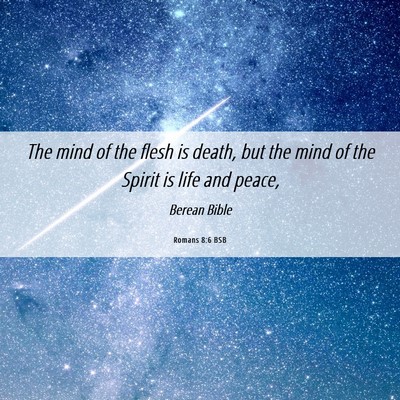 Picture 06 - Romans 8:6 BSB - The mind of the flesh is death, but the mind of - Bible Verse Picture