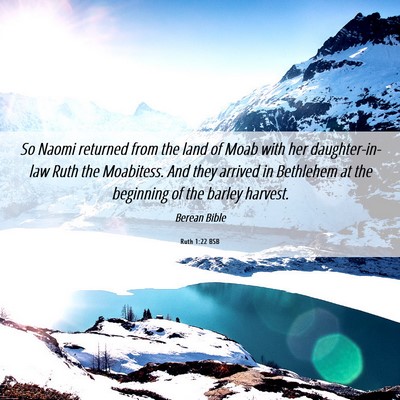 Picture 06 - Ruth 1:22 BSB - So Naomi returned from the land of Moab with her - Bible Verse Picture
