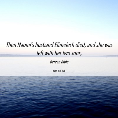 Picture 06 - Ruth 1:3 BSB - Then Naomi’s husband Elimelech died, and she - Bible Verse Picture