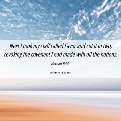 Picture 06 - Zechariah 11:10 BSB - Next I took my staff called Favor and cut it in - Bible Verse Picture