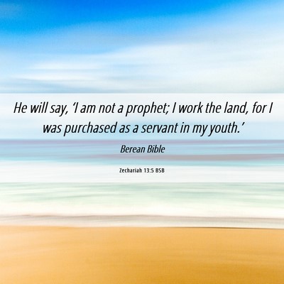 Picture 06 - Zechariah 13:5 BSB - He will say, ‘I am not a prophet; I work the - Bible Verse Picture