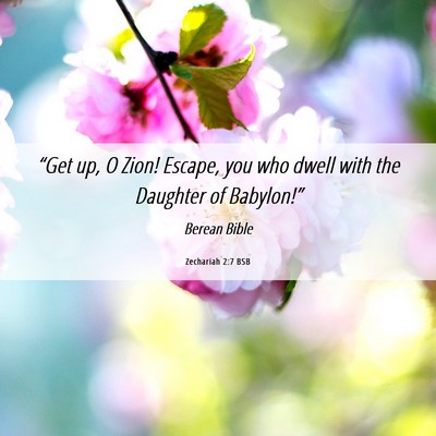 Picture 06 - Zechariah 2:7 BSB - “Get up, O Zion! Escape, you who dwell with the - Bible Verse Picture