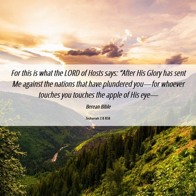 Picture 06 - Zechariah 2:8 BSB - For this is what the LORD of Hosts says: “After - Bible Verse Picture