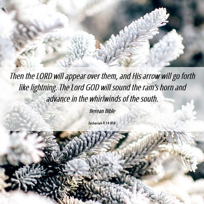 Picture 06 - Zechariah 9:14 BSB - Then the LORD will appear over them, and His - Bible Verse Picture