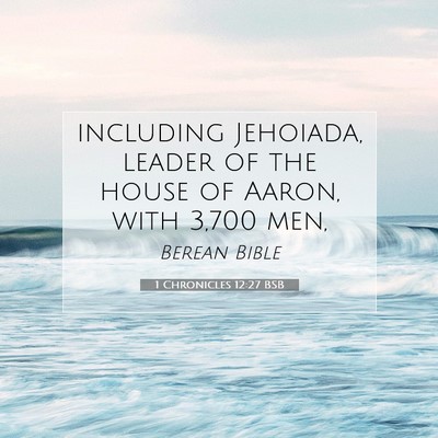 Picture 07 - 1 Chronicles 12:27 BSB - including Jehoiada, leader of the house of Aaron, - Bible Verse Picture