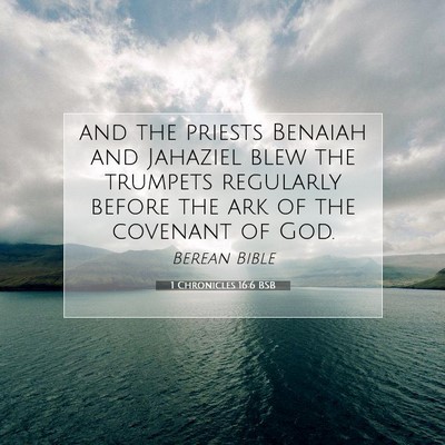 Picture 07 - 1 Chronicles 16:6 BSB - and the priests Benaiah and Jahaziel blew the - Bible Verse Picture