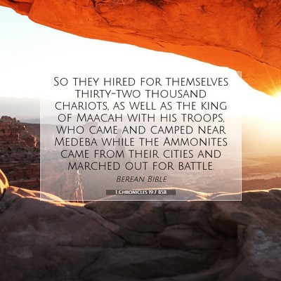 Picture 07 - 1 Chronicles 19:7 BSB - So they hired for themselves thirty-two thousand - Bible Verse Picture