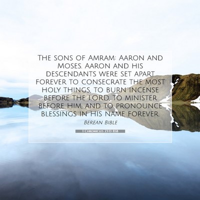 Picture 07 - 1 Chronicles 23:13 BSB - The sons of Amram: Aaron and Moses. Aaron and his - Bible Verse Picture