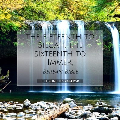 Picture 07 - 1 Chronicles 24:14 BSB - the fifteenth to Bilgah, the sixteenth to - Bible Verse Picture
