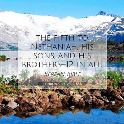Picture 07 - 1 Chronicles 25:12 BSB - the fifth to Nethaniah, his sons, and his - Bible Verse Picture