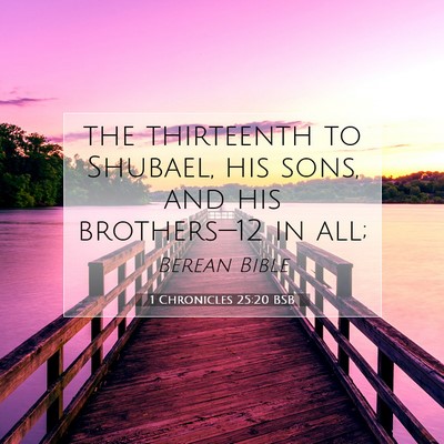 Picture 07 - 1 Chronicles 25:20 BSB - the thirteenth to Shubael, his sons, and his - Bible Verse Picture