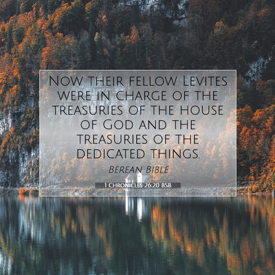 Picture 07 - 1 Chronicles 26:20 BSB - Now their fellow Levites were in charge of the - Bible Verse Picture