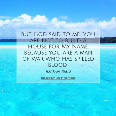 Picture 07 - 1 Chronicles 28:3 BSB - but God said to me, ‘You are not to build a - Bible Verse Picture