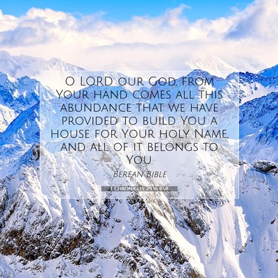 Picture 07 - 1 Chronicles 29:16 BSB - O LORD our God, from Your hand comes all this - Bible Verse Picture