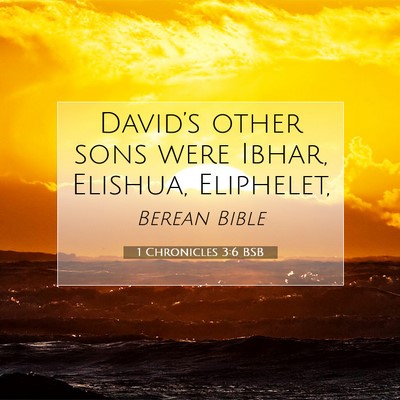 Picture 07 - 1 Chronicles 3:6 BSB - David’s other sons were Ibhar, Elishua, - Bible Verse Picture