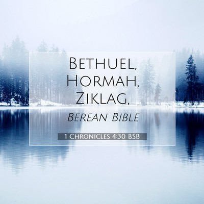 Picture 07 - 1 Chronicles 4:30 BSB - Bethuel, Hormah, - Bible Verse Picture