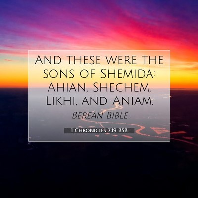 Picture 07 - 1 Chronicles 7:19 BSB - And these were the sons of Shemida: Ahian, - Bible Verse Picture