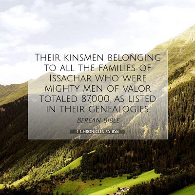 Picture 07 - 1 Chronicles 7:5 BSB - Their kinsmen belonging to all the families of - Bible Verse Picture