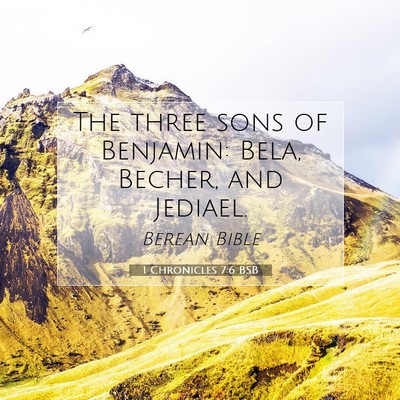 Picture 07 - 1 Chronicles 7:6 BSB - The three sons of Benjamin: Bela, Becher, and - Bible Verse Picture
