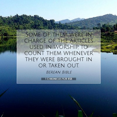 Picture 07 - 1 Chronicles 9:28 BSB - Some of them were in charge of the articles used - Bible Verse Picture
