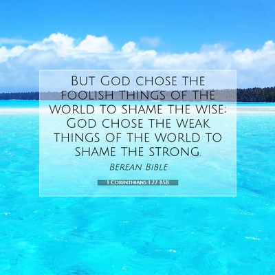 Picture 07 - 1 Corinthians 1:27 BSB - But God chose the foolish things of the world to - Bible Verse Picture