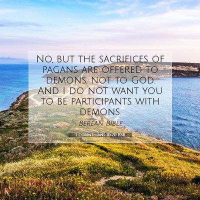 Picture 07 - 1 Corinthians 10:20 BSB - No, but the sacrifices of pagans are offered to - Bible Verse Picture