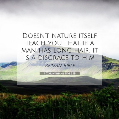Picture 07 - 1 Corinthians 11:14 BSB - Doesn’t nature itself teach you that if a man - Bible Verse Picture