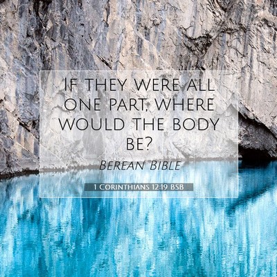 Picture 07 - 1 Corinthians 12:19 BSB - If they were all one part, where would the body - Bible Verse Picture
