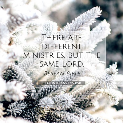 Picture 07 - 1 Corinthians 12:5 BSB - There are different ministries, but the same - Bible Verse Picture