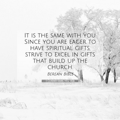 Picture 07 - 1 Corinthians 14:12 BSB - It is the same with you. Since you are eager to - Bible Verse Picture