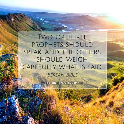 Picture 07 - 1 Corinthians 14:29 BSB - Two or three prophets should speak, and the - Bible Verse Picture
