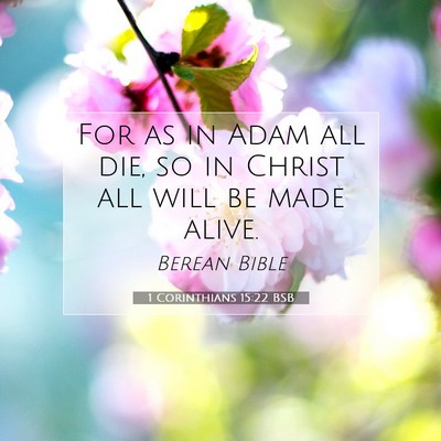 Picture 07 - 1 Corinthians 15:22 BSB - For as in Adam all die, so in Christ all will be - Bible Verse Picture