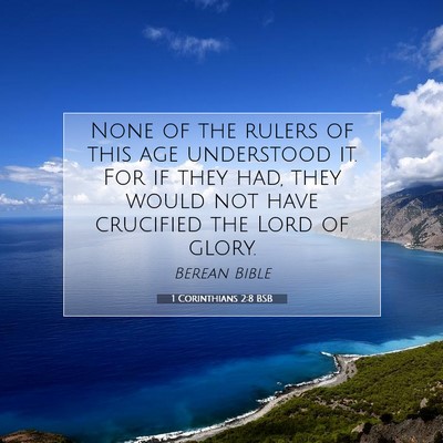 Picture 07 - 1 Corinthians 2:8 BSB - None of the rulers of this age understood it. For - Bible Verse Picture