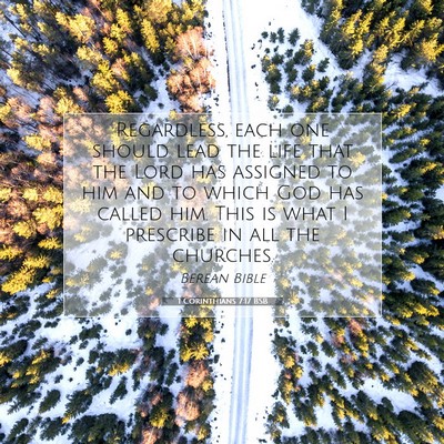 Picture 07 - 1 Corinthians 7:17 BSB - Regardless, each one should lead the life that - Bible Verse Picture