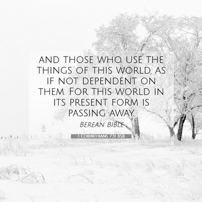 Picture 07 - 1 Corinthians 7:31 BSB - and those who use the things of this world, as if - Bible Verse Picture