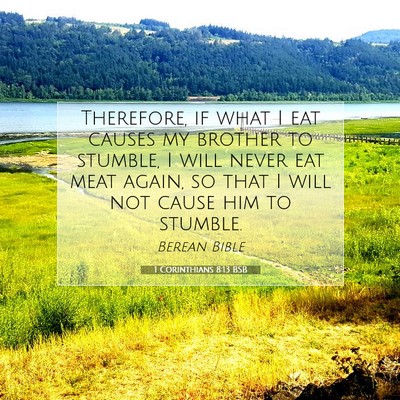 Picture 07 - 1 Corinthians 8:13 BSB - Therefore, if what I eat causes my brother to - Bible Verse Picture