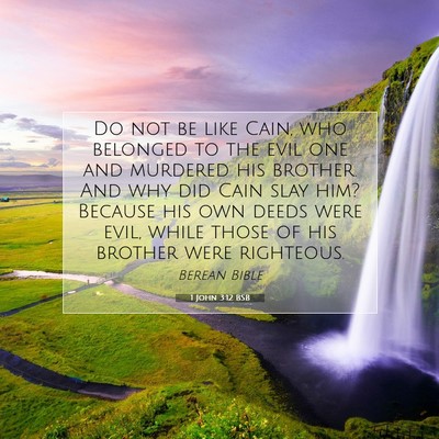 Picture 07 - 1 John 3:12 BSB - Do not be like Cain, who belonged to the evil one - Bible Verse Picture