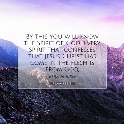 Picture 07 - 1 John 4:2 BSB - By this you will know the Spirit of God: Every - Bible Verse Picture
