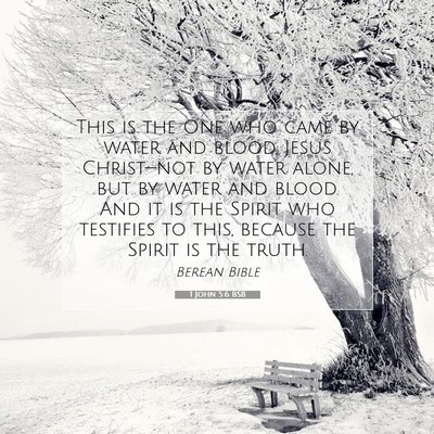 Picture 07 - 1 John 5:6 BSB - This is the One who came by water and blood, - Bible Verse Picture