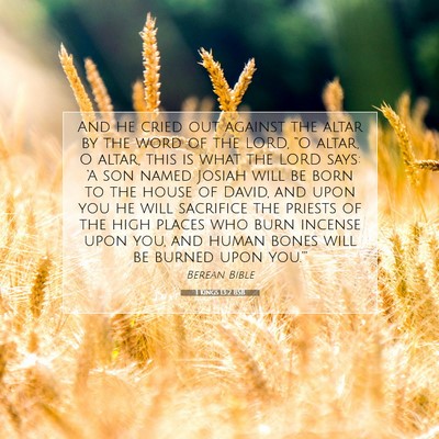 Picture 07 - 1 Kings 13:2 BSB - And he cried out against the altar by the word of - Bible Verse Picture