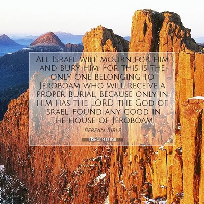Picture 07 - 1 Kings 14:13 BSB - All Israel will mourn for him and bury him. For - Bible Verse Picture