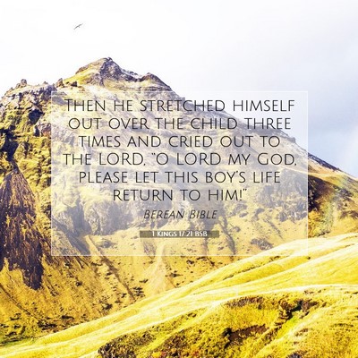 Picture 07 - 1 Kings 17:21 BSB - Then he stretched himself out over the child - Bible Verse Picture