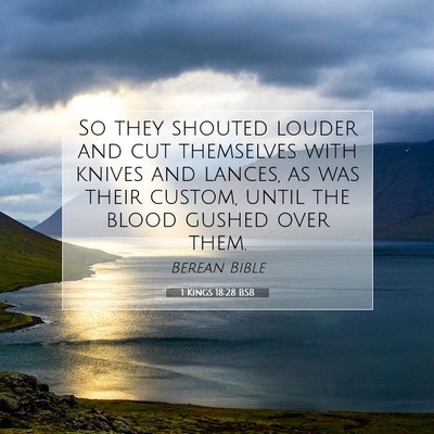 Picture 07 - 1 Kings 18:28 BSB - So they shouted louder and cut themselves with - Bible Verse Picture