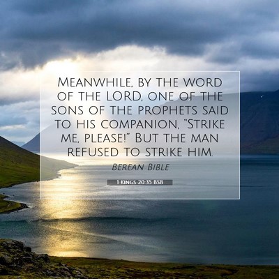 Picture 07 - 1 Kings 20:35 BSB - Meanwhile, by the word of the LORD, one of the - Bible Verse Picture