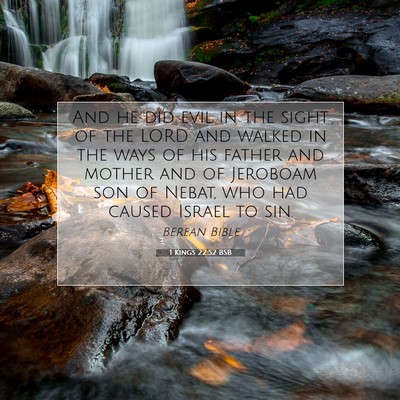 Picture 07 - 1 Kings 22:52 BSB - And he did evil in the sight of the LORD and - Bible Verse Picture