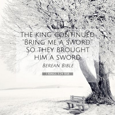 Picture 07 - 1 Kings 3:24 BSB - The king continued, “Bring me a sword.” So - Bible Verse Picture