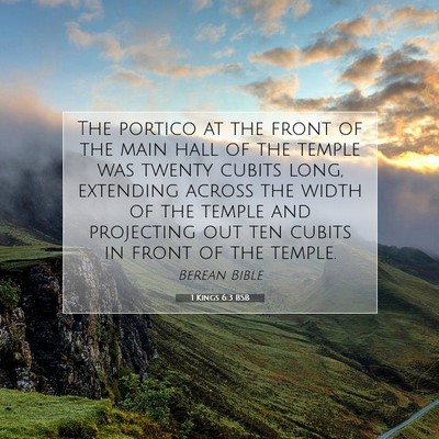 Picture 07 - 1 Kings 6:3 BSB - The portico at the front of the main hall of the - Bible Verse Picture