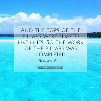 Picture 07 - 1 Kings 7:22 BSB - And the tops of the pillars were shaped like - Bible Verse Picture
