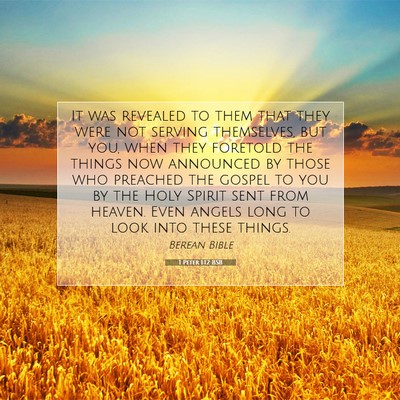 Picture 07 - 1 Peter 1:12 BSB - It was revealed to them that they were not - Bible Verse Picture